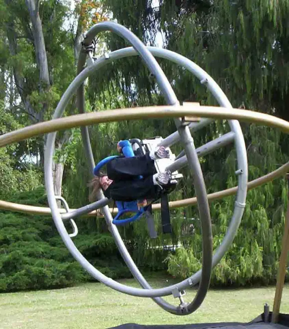 360-degree human gyro ride for fun and excitement