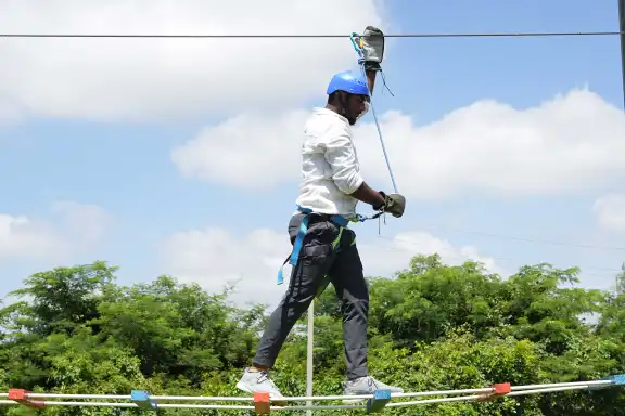 Enjoying a zipline adventure - Xplor Adventure Park