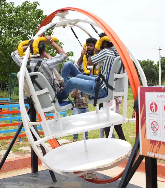 360-degree human gyro ride for fun and excitement